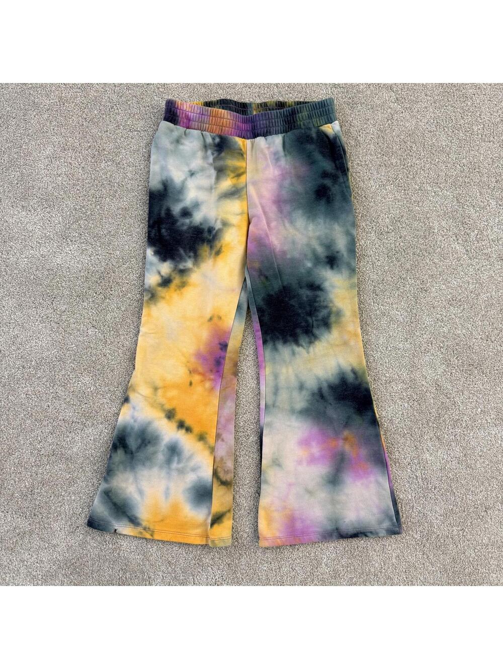 Art Class Girls M(7/8) Tie-Dye Flare Sweatpants Pull on Pants (Flaw Noted)